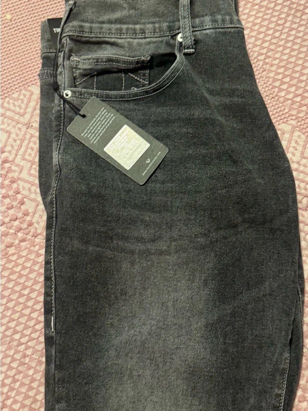 True Religion Men's Jeans Size 34 Grey Phantom Wash Ricky Straight Leg - NWT
